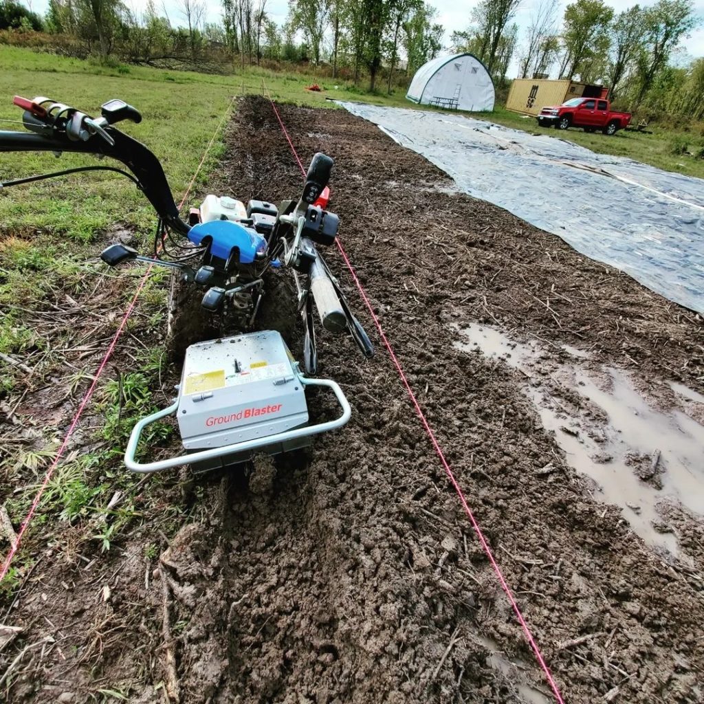 Rotary Plow in wet field