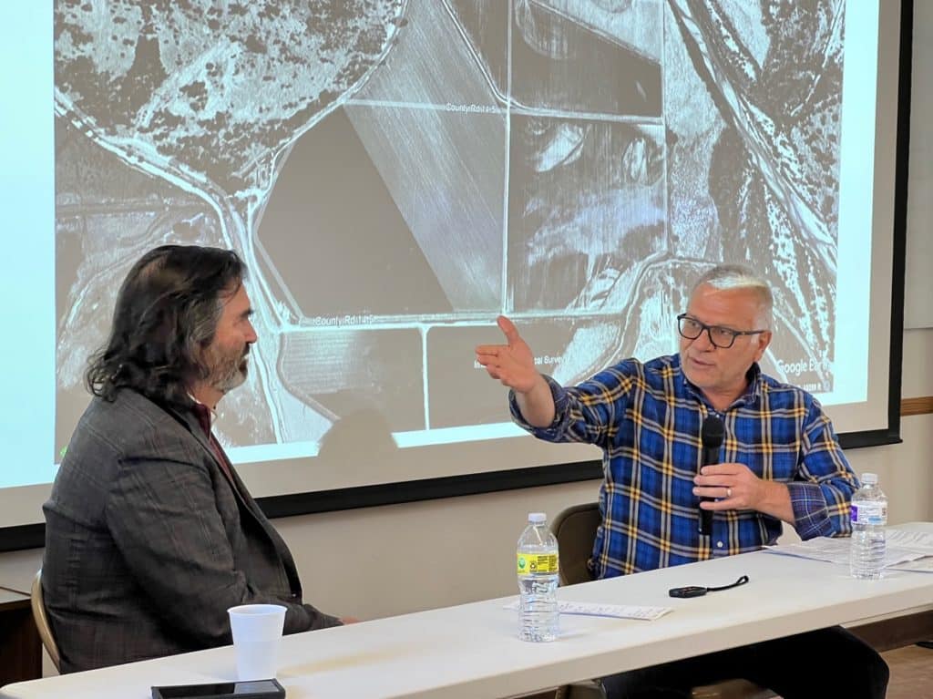 Phillip Chavez and Kenan Diker talk in a panel