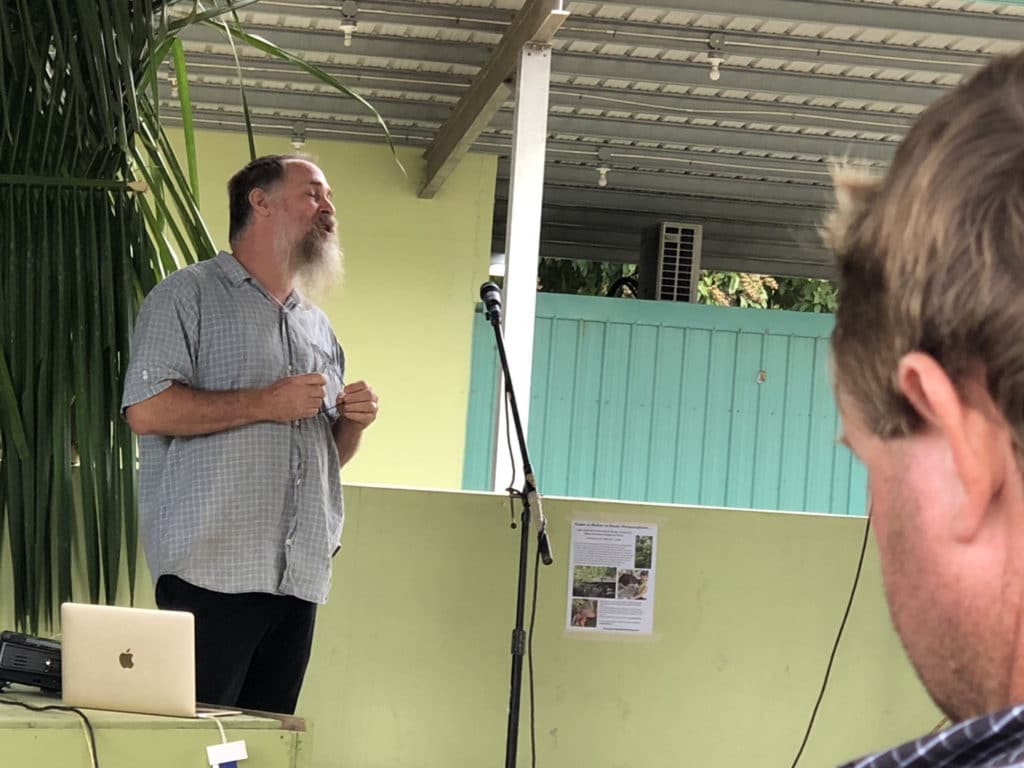 Farmer Christopher Nesbitt speaks at the Tropical Agriculture Conference