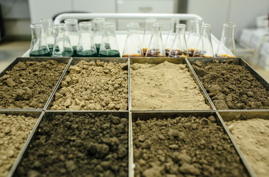 Test samples of soil.