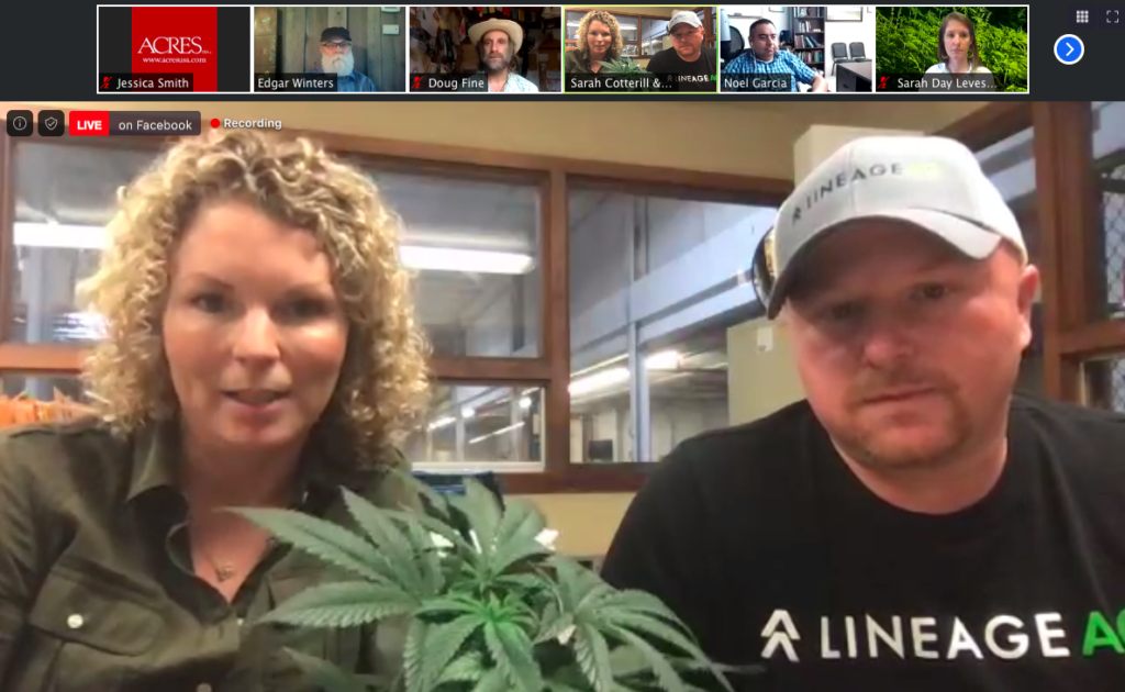 Sarah Cotterill and Jamie Perkins in hemp webinar