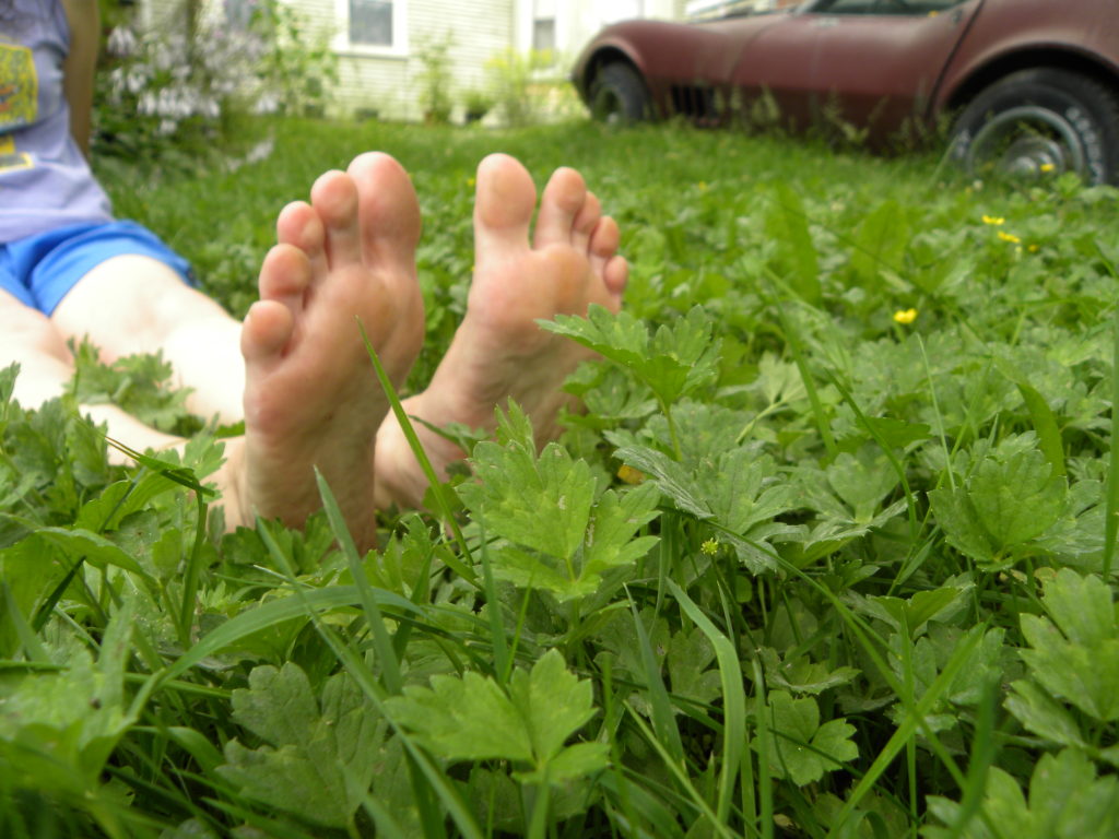 toes in grass